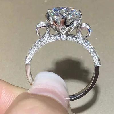 New Women'S Luxury Wedding Ring Shiny Cubic Zirconia Fashion Elegant Engagement  Accessories Trendy Jewelry