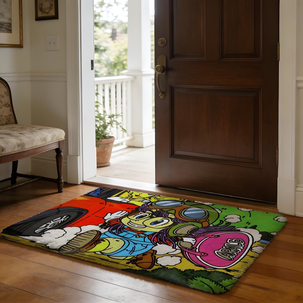 Cartoon DDr Slump Arale Floor Mat Soft Flannel Absorbent Mat Non-Slip Rug Home Bedroom Bathroom
