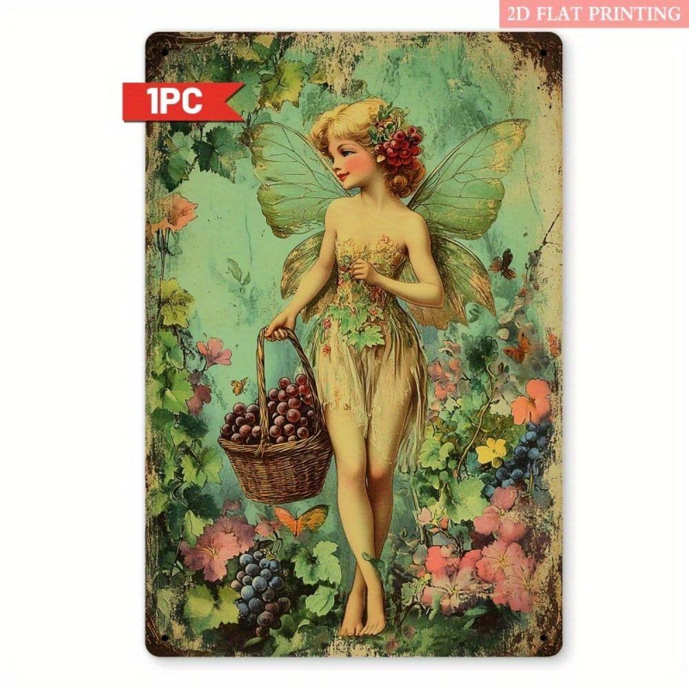 Vintage Metal Tin Sign Bird Feeding Chicks on Flowers Florist Decor For Living Room 20x30cm