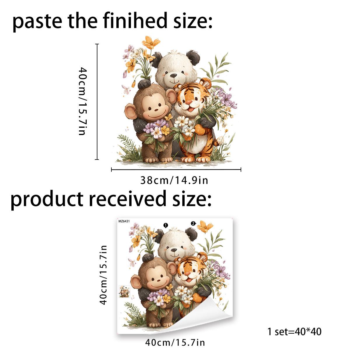 

Self Adhesive Panda Wall Sticker for Living Room Study Bedroom Rental Apartment Home Decor 40x40cm різнокольоровий