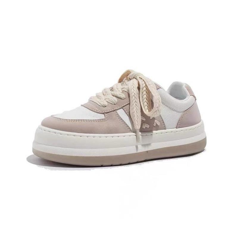 Casual little white shoes women's autumn new thick-soled simple student women's shoes contrasting color wheat ear board shoes