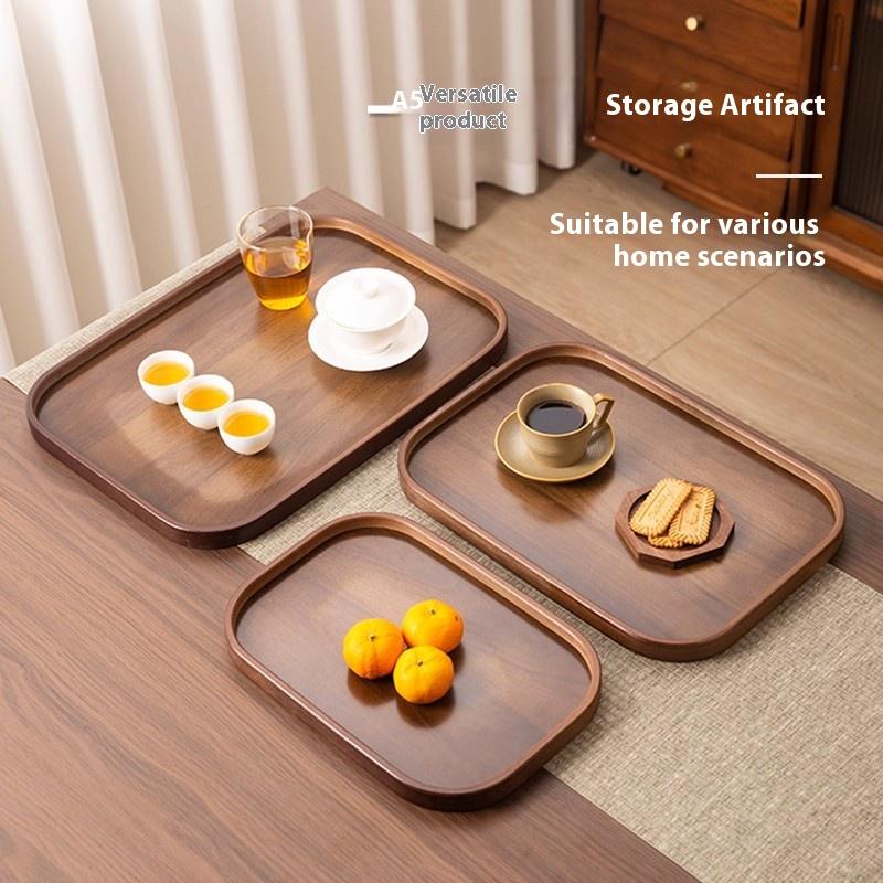 Gianxi Japanese Bamboo Household Tray Rectangular Hotel Solid Wood Dinner Plate Afternoon Tea Dessert Dim Sum Plate Tea Tray