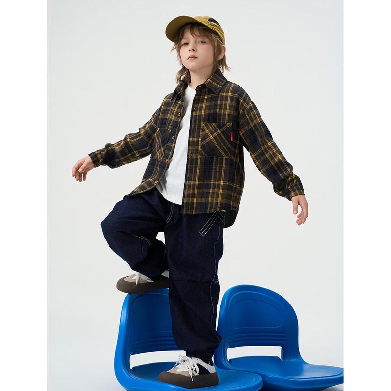 Montagut Kids  Korean Style Classic Plaid Long-Sleeve Shirt 130