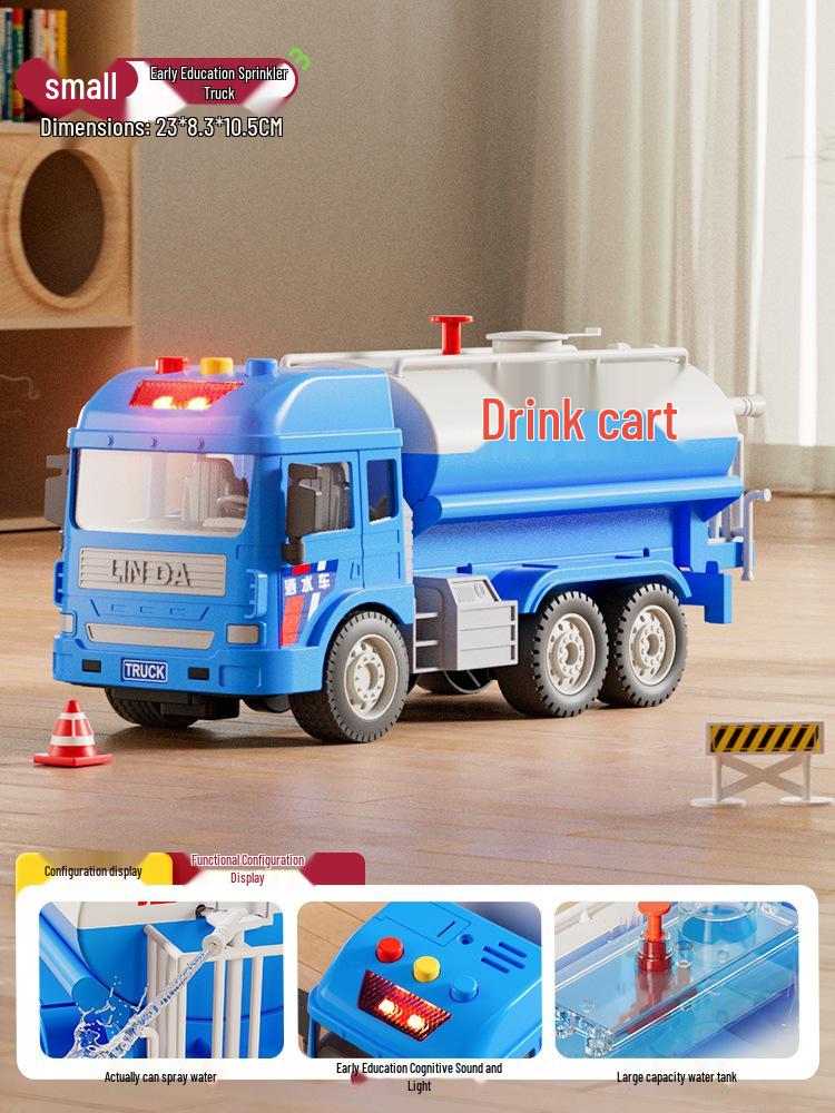 Large Spray Water Sprinkler Toy Truck for Kids, Realistic Fire Truck Model, Ages 3-4