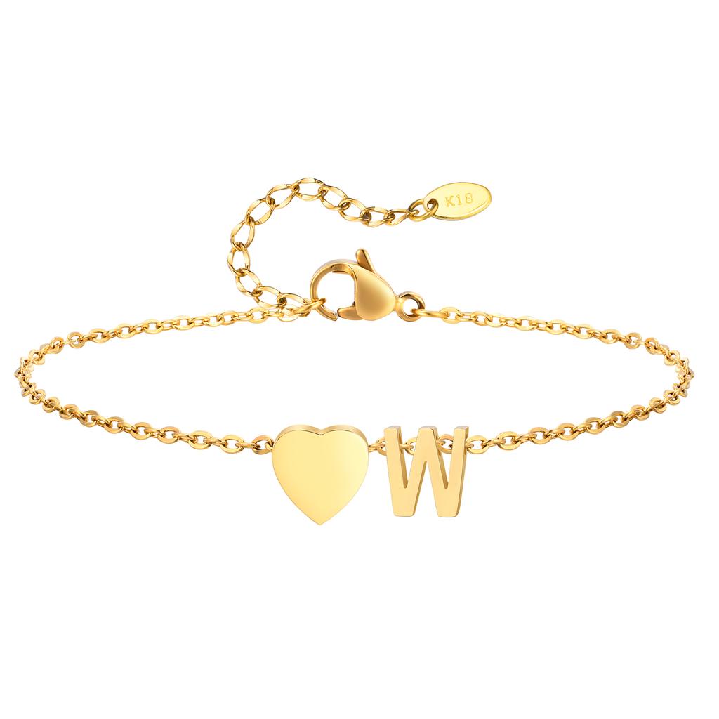 Bohemia A-Z Letter Initial Anklet for Women Gold Color Heart Alphabet Ankle Bracelet Beach Party Travel Fashion Foot Jewelry