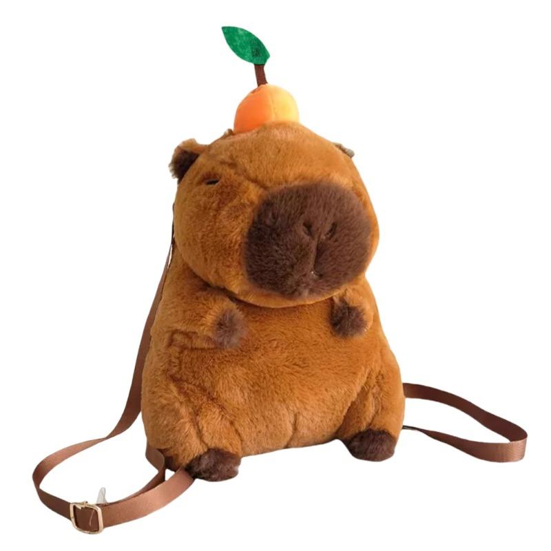 Capybara Dolphin Plush Backpack Cute Stuffed Toy Shoulder Bag Dual UseTote for Kids Girls Daily Travel Gift Valentine's Day Gift