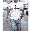 Unisexs Tshirt 3D Cross Graphic Oneck Vintage Casual Tops Printed Unisex Clothing Ropa Hombre Short Sleeve Oversized T Shirts Tees
