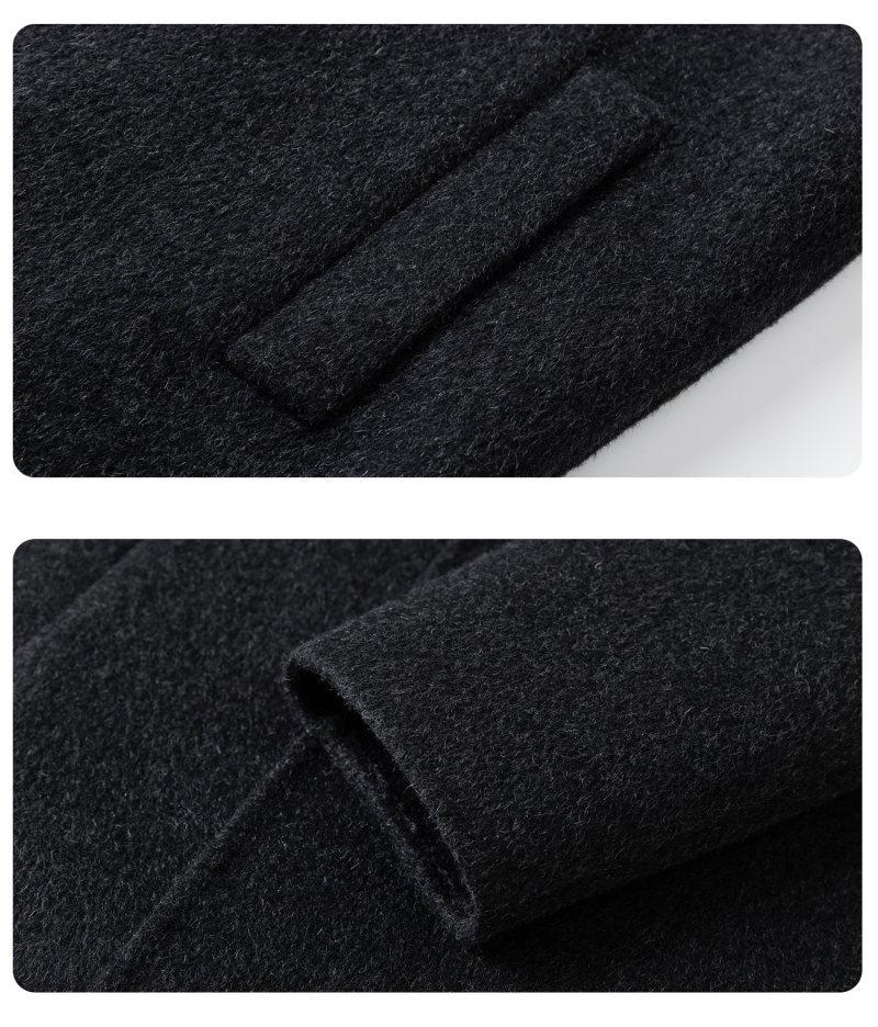 Cappotto di lana a doppio petto da uomo di tendenza 2025 - Capospalla invernale di media lunghezza