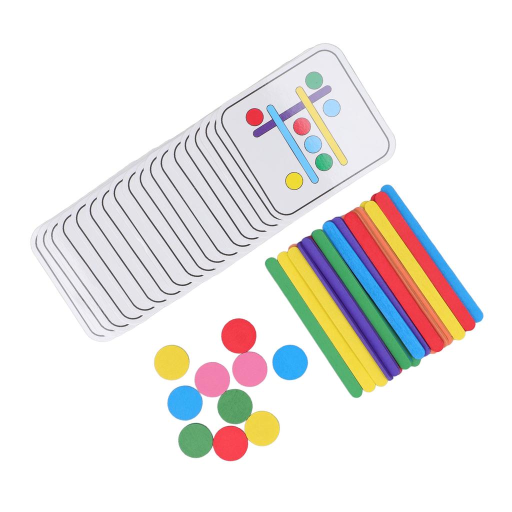Kids Colorful Stick Puzzle Toy Color Sensory Colorful Stick Matching Cognition Development for Boys