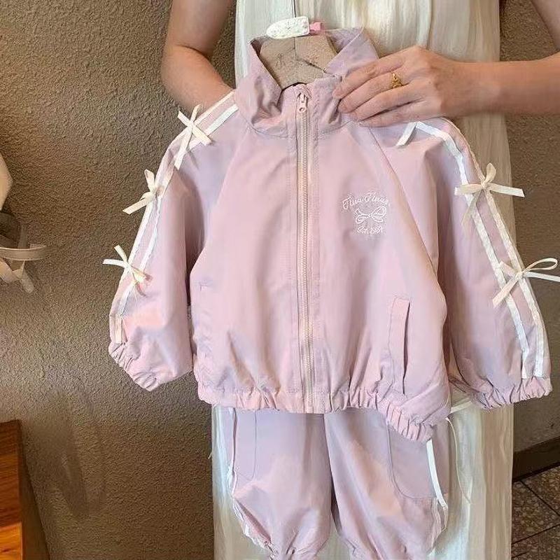 Korean Style Girls Set Bow Jacket Casual Pants Spring Toddler Outfit Girl Clothes Baby Outfit Set