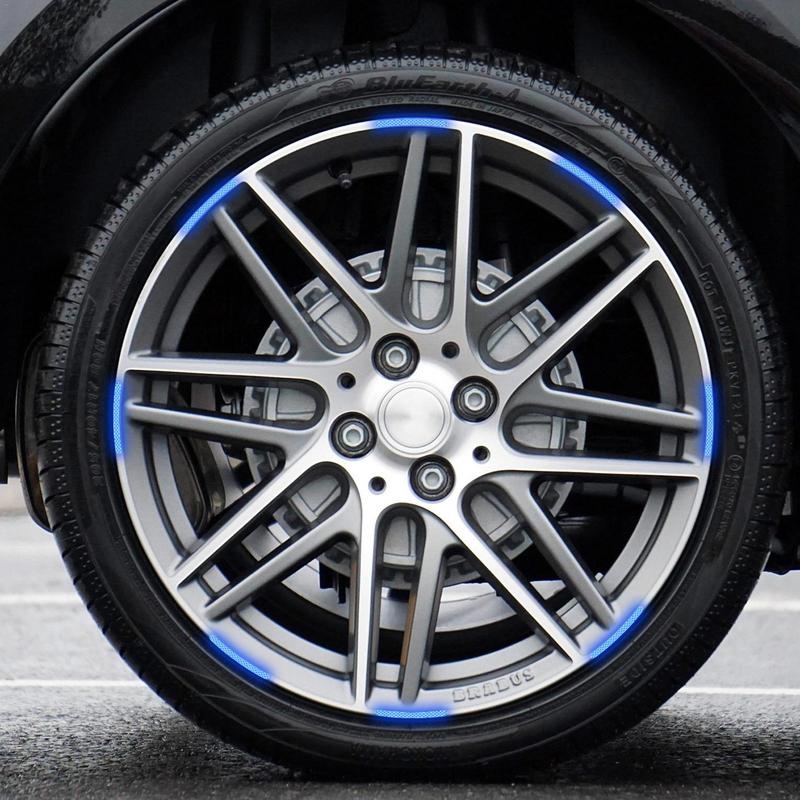 20Pcs Car Motorcycle Wheel Hub Reflective Strips Stickers Car Styling Decal Sticker Auto Moto Decor Decals Tape Accessories