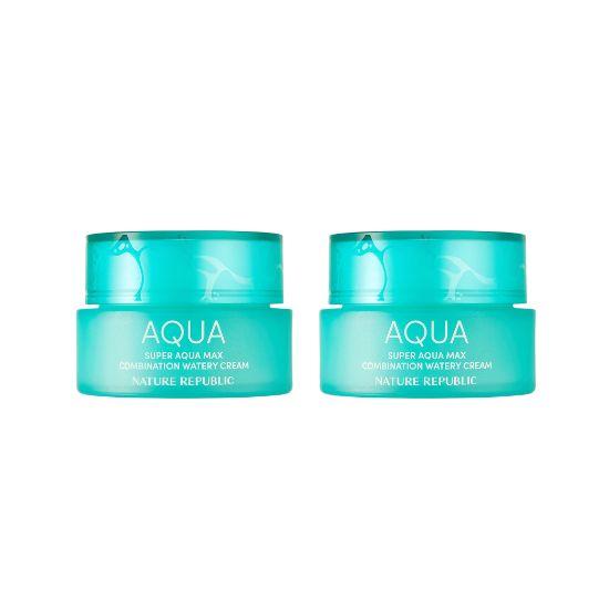 Nature Republic Super Aqua Max Combination Watery Cream For Combination Skin 80ml 1+1 Double Set
