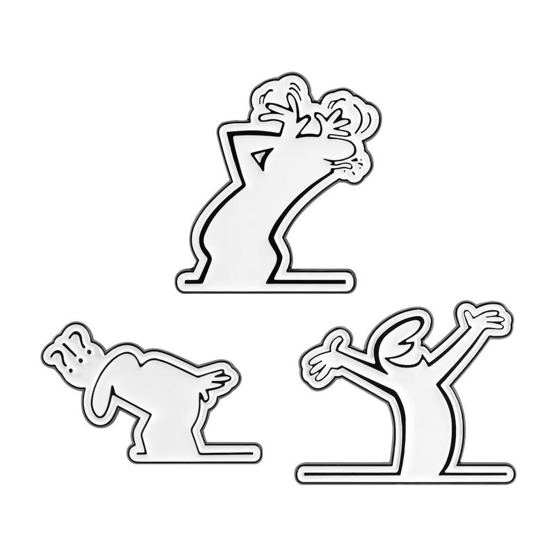 3-30pcs/set Funny Flork Meme Enamel Pins Cartoon Characters Fitness Comedy Girl Brooches Lapel Badge Jewelry Gifts for Friends