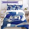 Hertha BSC FC Set Biancheria da Letto Stampato 3 Pezzi Traspirante Copripiumino con Federe Biancheria da Letto Decorativa per Camera da Letto Casa