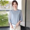 Middle-aged Women's 2026 Spring Stylish Gauze Sleeve Blouse - Fashionable Spring/Autumn Top