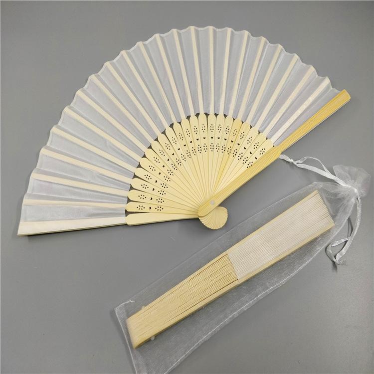 Elegant Silk Hand Fan Multi-Purpose Home Decoration Craft Fan Decorative Blank Folding Fan for Festival Party Dance Props Tool