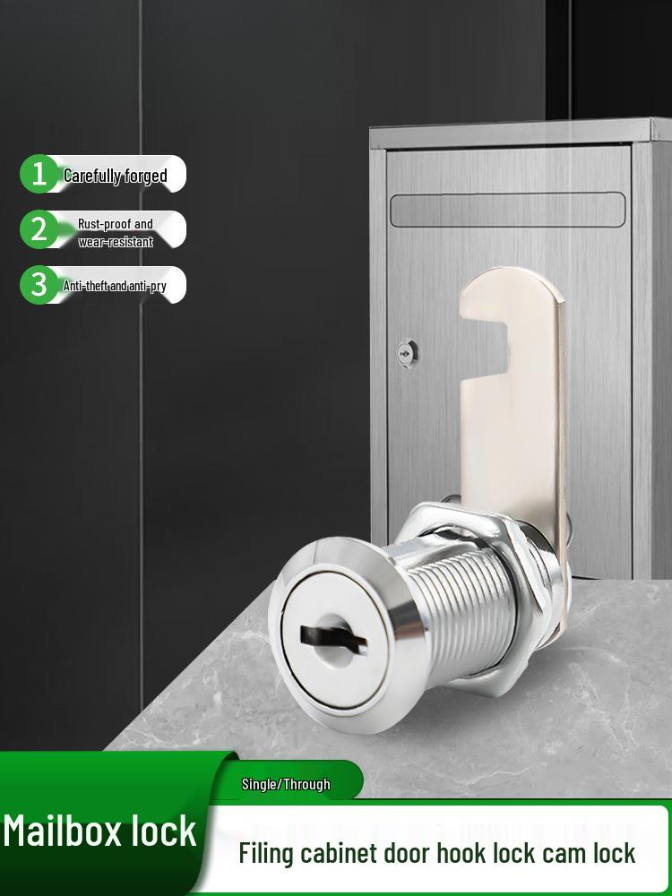 Marylai Zinc Alloy Lock for Filing Cabinet, Locker, Mailbox, and Drawer Interchangeable - 103 - 16MM - Alloy + Plastic Key