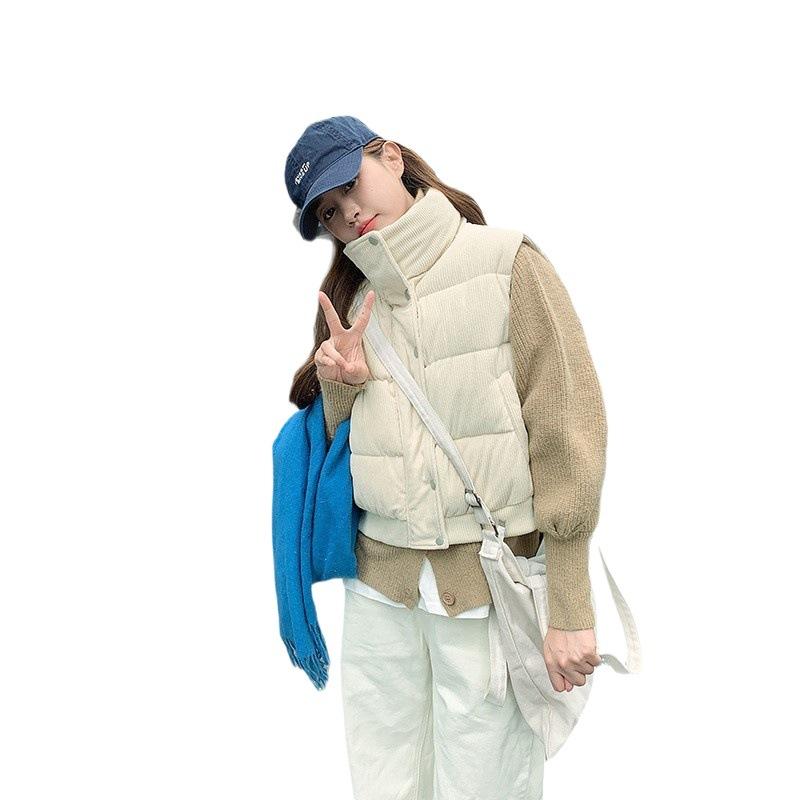 Corduroy cotton vest women's winter new loose cotton clothes vest clothes student vest cotton coat