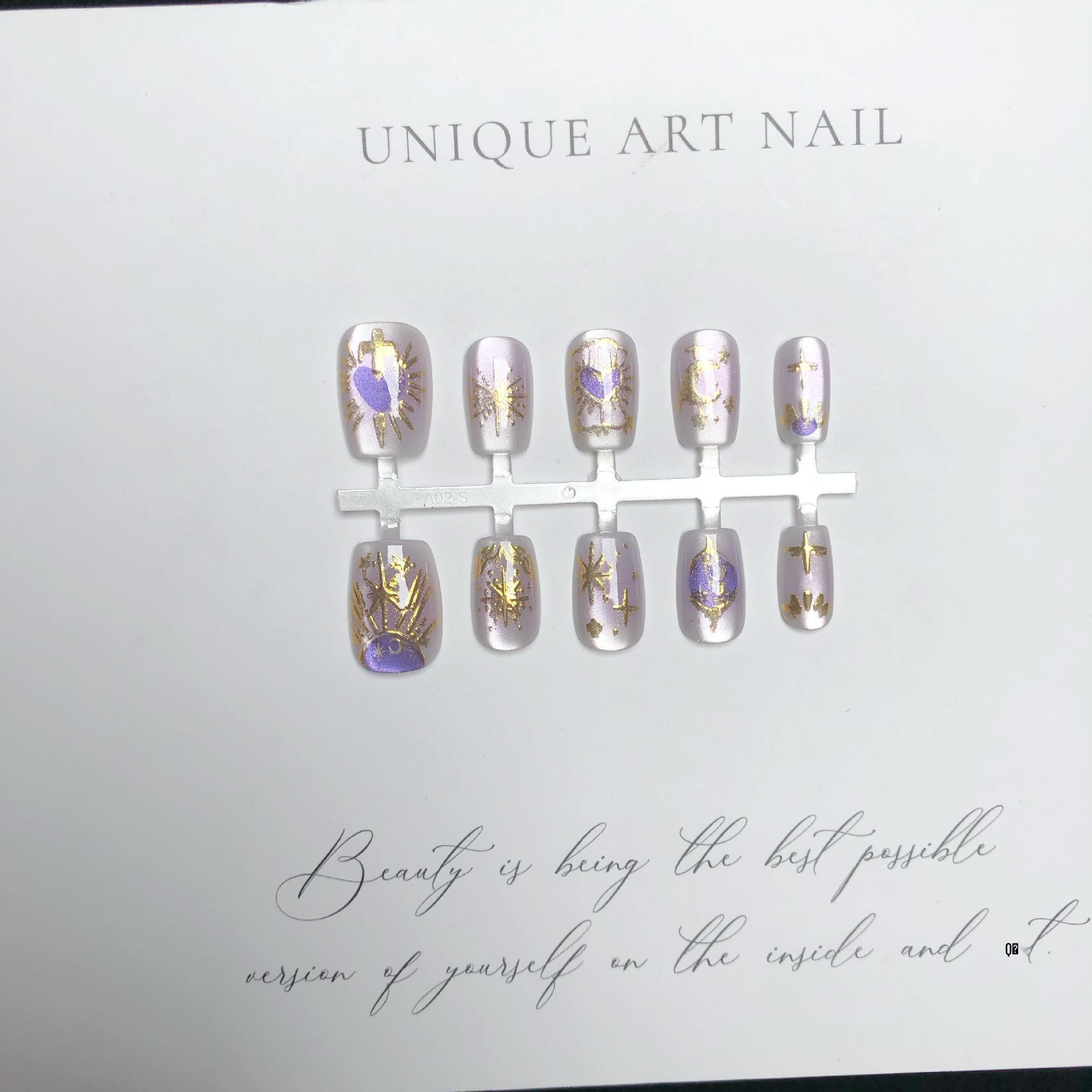 

Звезда Луна Миф Пурпурное Сердце 3D Позолоченные Роскошные Патчи для Нейл-арта, 30 штук