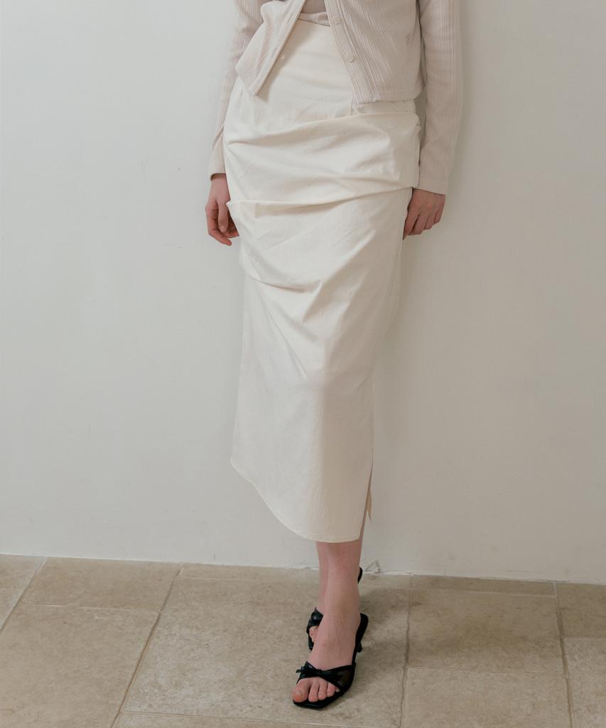 Riorg Batd Lots Shirring Skirt Cream