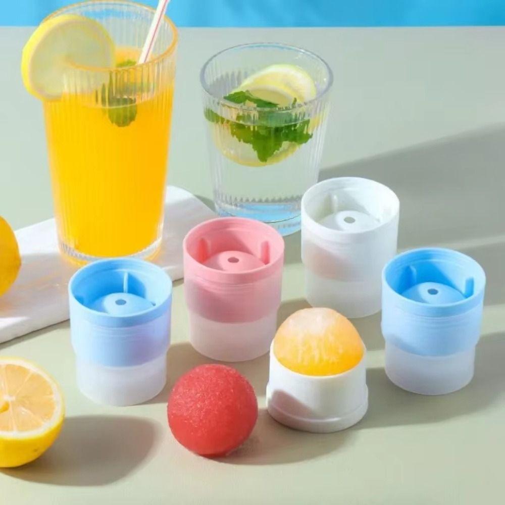 5PCS Large Silicone Ice Ball Mold Easy Demoulding Soft Ice Maker Round Ice Ball Reusable Ice Cube Machine For Whiskey