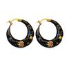 Vintage Enamel Drip Glaze Hoop Earrings Exquisite Ear Accessories Statement Jewelry for Party and Everyday Wear