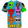 Girls Boys Sprunki Clothes Kids  O-neck Short Sleeve Tees Toddler Cute Cartoon T-shirt Children's 3D Print Summer Casual  T Shir