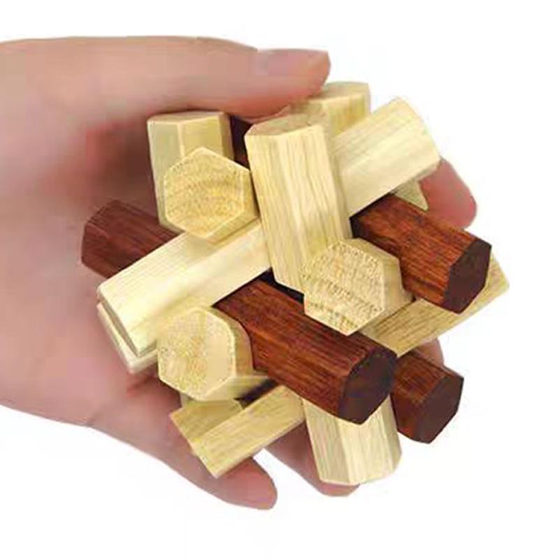 Wooden Knot Difficult Brain Teaser Puzzles for Adults And Kids Unlock Interlocking Toys IQ Challenge Edcuational Gifts