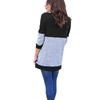 Color Blocked Fine Sweater Sweatshirt Women's Base Shirt Autumn Winter Round Neck Spliced Long Sleeved T-shirt