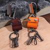 Alloy Dice Key Chain Leather Backpack Hanging Dice Model Keychain Vintage Style Ins Cool Cowhide Key Chain Jewelry Gifts