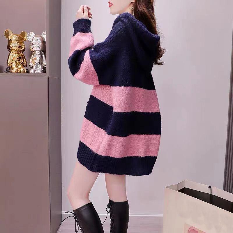 Korejská verze volný svetr s kapucí dámské 2023 podzim westernizovaný věk snižující úplet svetr svetr dámské topy