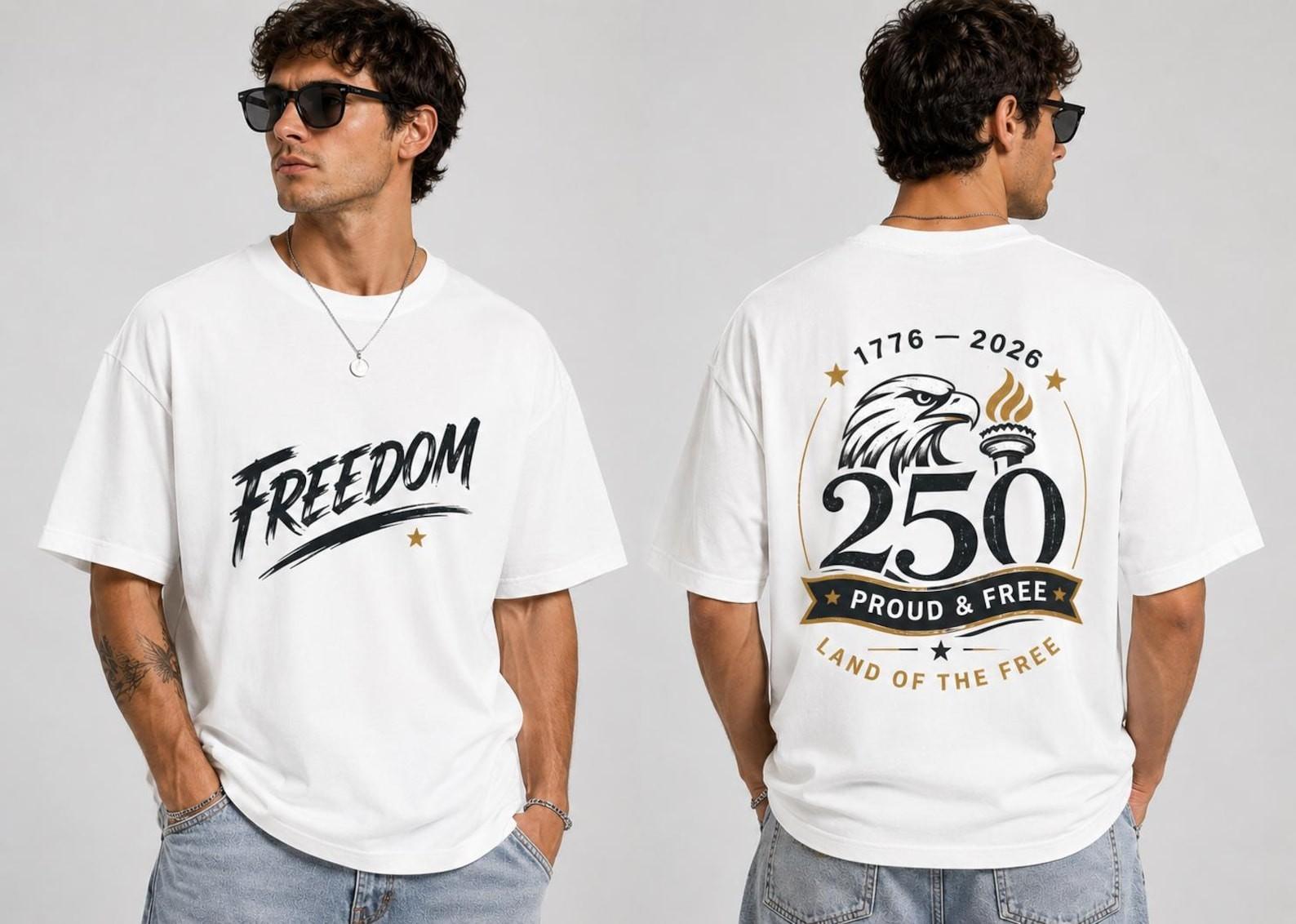 Patriotic Eagle USA 250th Anniversary 1776-2026 Freedom Vintage T Shirt S