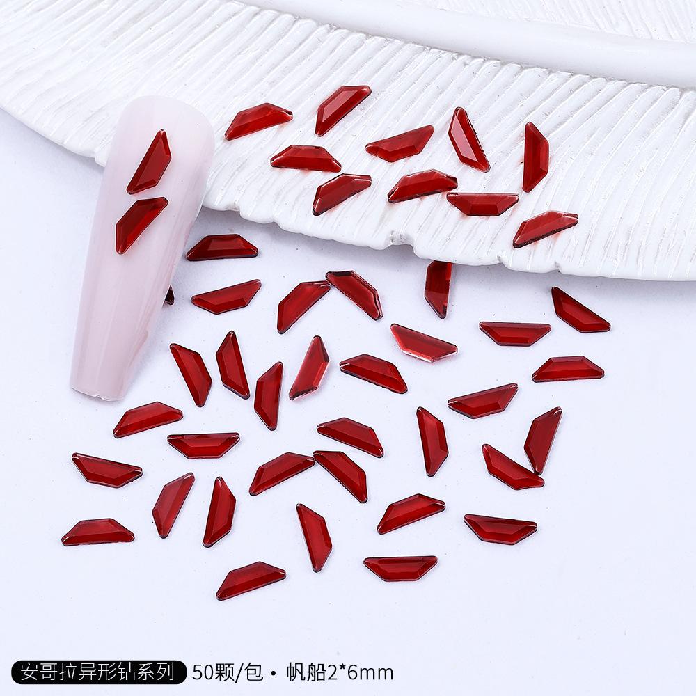 

Ангорский красный мини-маленький плоский ромб особой формы Ангорский красный новогодний рождественский дизайн ногтей K9 бриллиантовый орнамент