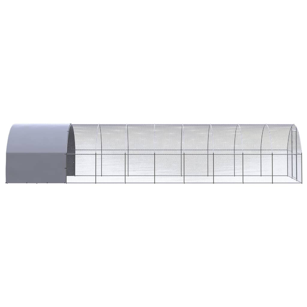 Vidaxl Outdoor Chicken Coop, 3X10X2 M, Galvanized Steel