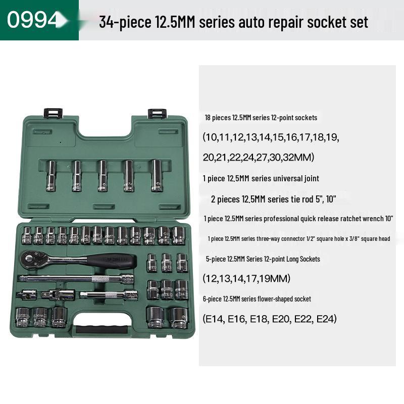 SATA Ratchet Wrench Set with Small, Medium, Large Sockets for Car Repair