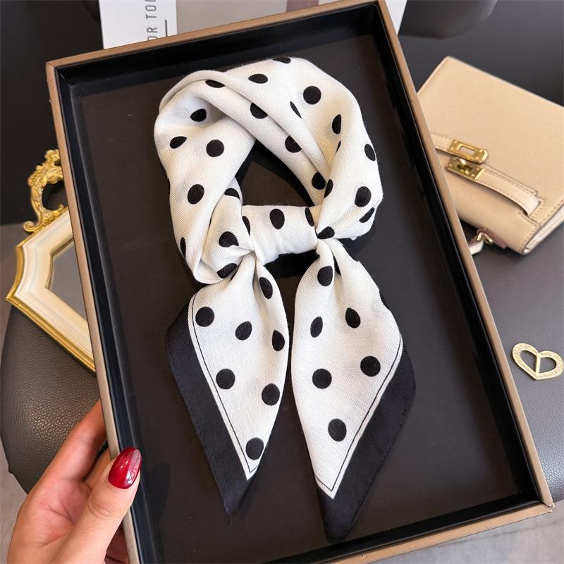 Luxury Brand Linen-Cotton Print Square Scarf Women Neck Tie Female Hair Bandana Headkerchief Shawl Wrap Hijab Echarpe