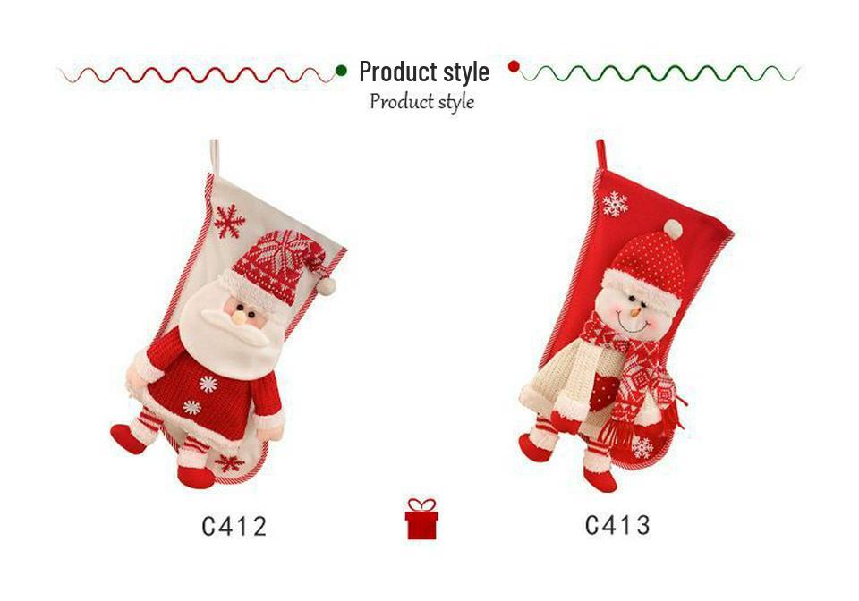 Christmas Stocking Gift Bag for Kids & Seniors – Decorative Hanging Ornament