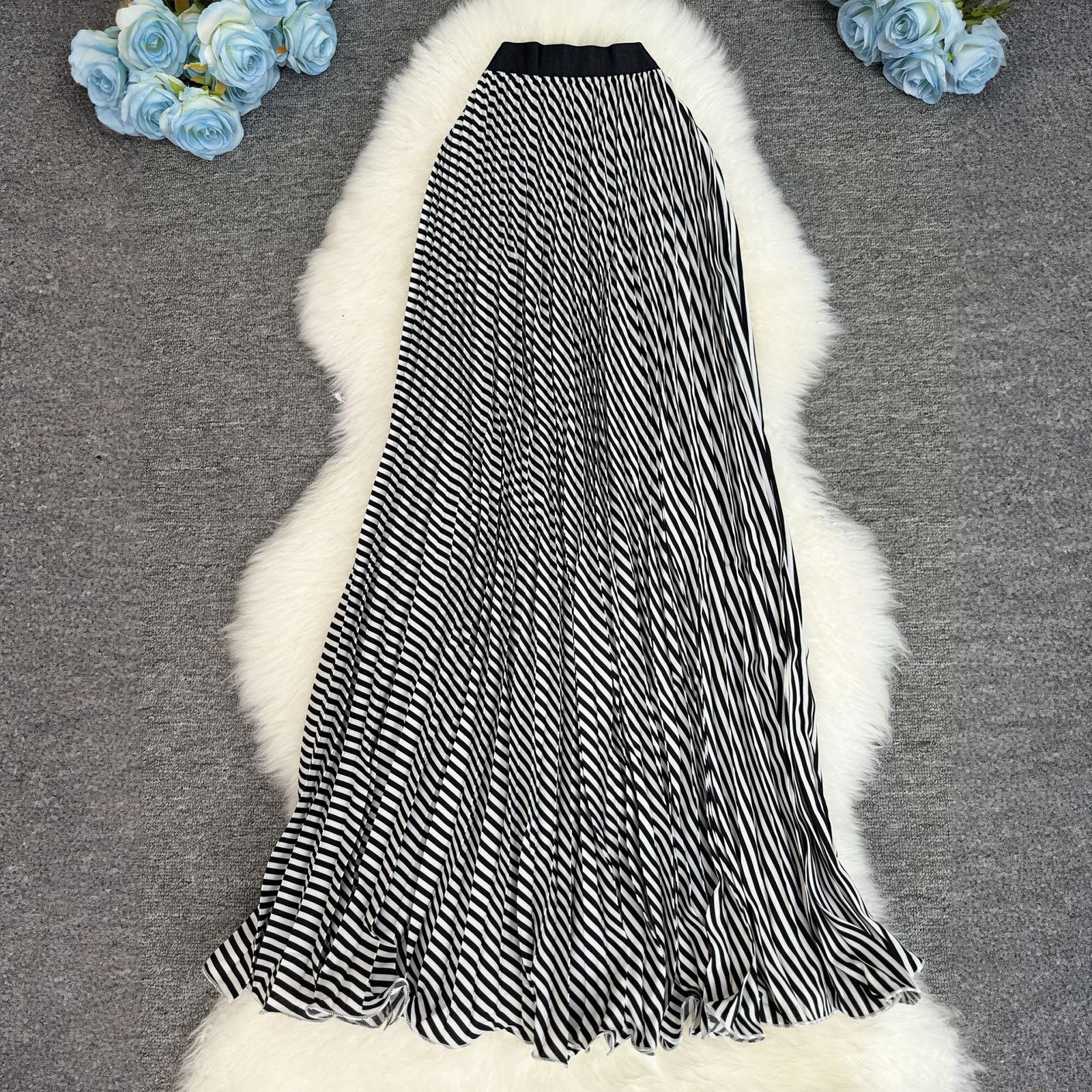 

Женская модная классическая универсальная юбка А-силуэта с принтом, высокая талия, темпераментная, средней длины One Size чёрный