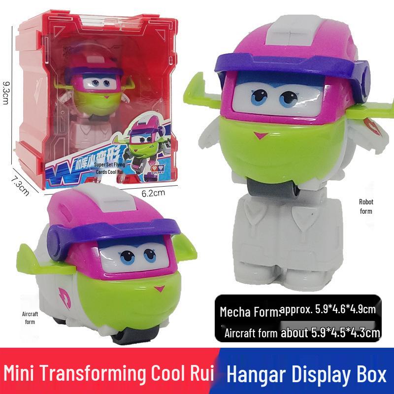 Super Wings 13-Piece Mini Transforming Robot Set: Jett, Big Strong, Jin, and Mighty Little Wing Toys