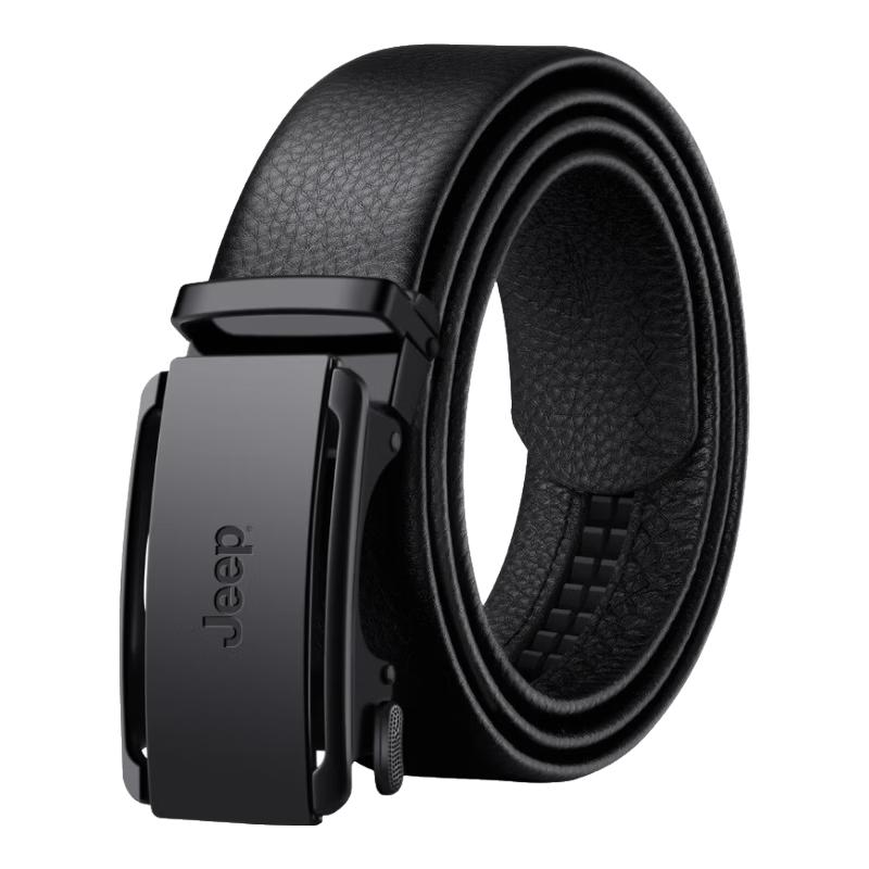 JEEP Men s Genuine Leather Automatic Buckle Business Belt 120cm