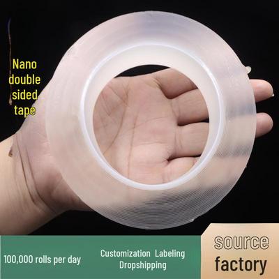 Enhanced Nano Double-Sided Seamless Acrylic Tape - Large, Transparent, Waterproof, Strong Adhesion.