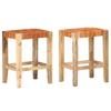 Day and Night - Day and Night Bar Stools 2 Pieces Genuine Brown Leather 60 Cm