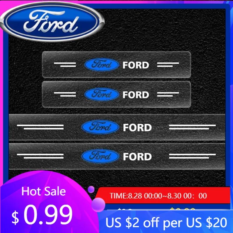 New 2026 Car Sticker 4x Car Transparent Car Door Threshold Sill Protective Film For Ford Focus 2 MK2 3 4 MK3 MK4 ST Mondeo Suit