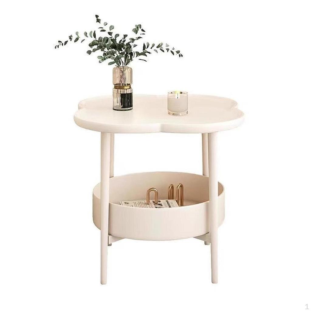2 Tier Side Table Coffee Storage Rack Organizer Simple End Small Tea for Couch