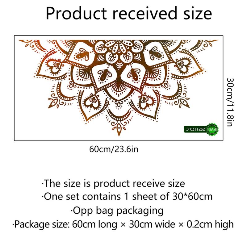 

Lotus Wall Sticker Boho Mandala Flower Removable Wall Decals For Living Room Bedroom Tv Wall коричневий