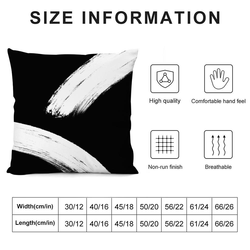 Abstract Black And White Cushion Cover Silky Short Plush Double-Sided Printed Pillow Case For Sofa All Seasons Home Decor Gift