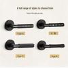 Black Knurled Magnetic Silent Door Handle with Lock for Bedroom Wood Doors
