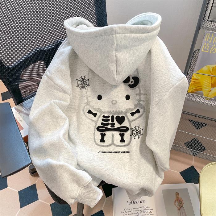 Women's Japanese Kitty Hoodie - Cozy, Stylish Autumn/Winter Jacket