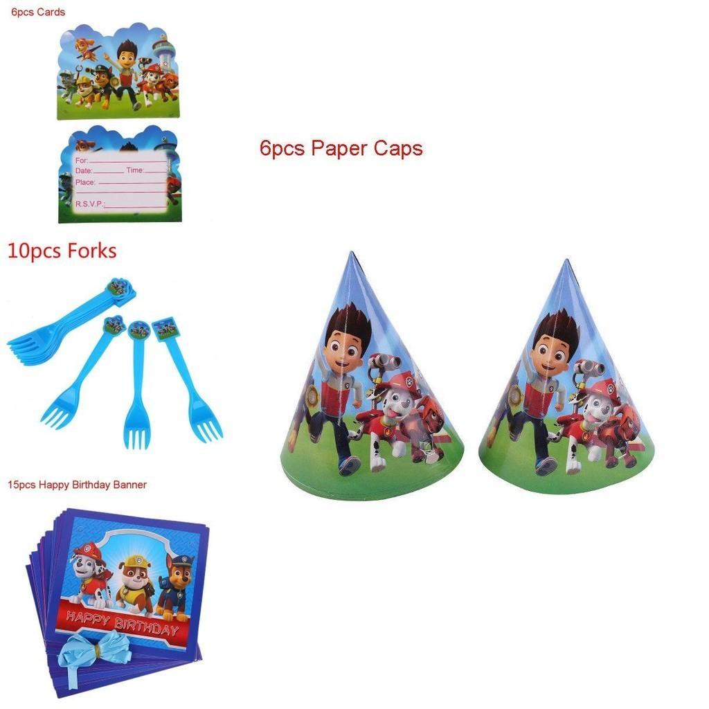 Charming Paw Patrol Kids Theme Birthday Party Decorations And Disposable Tableware Collection