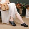 Retro Soft Soled Women's Slippers Genuine Leather Solid Color Handmade Comfortable Outdoor Slides